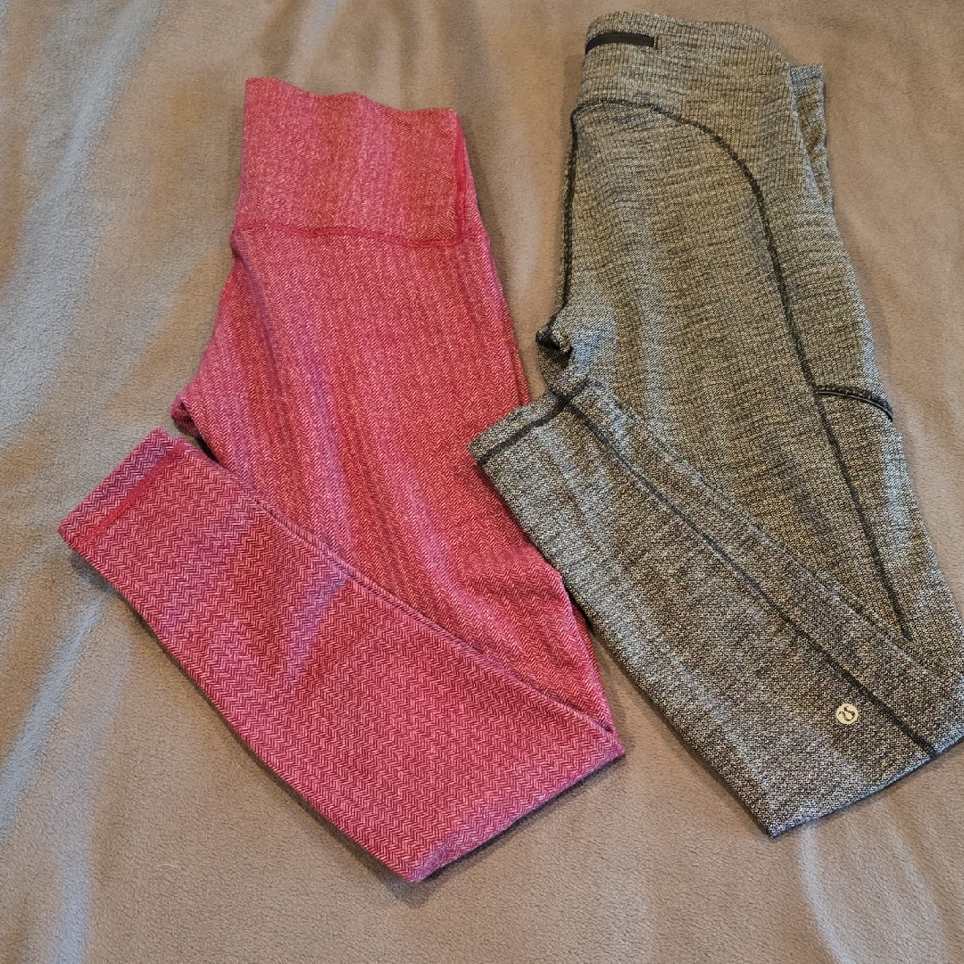 Lululemon Athletica Pink And Gray Leggings